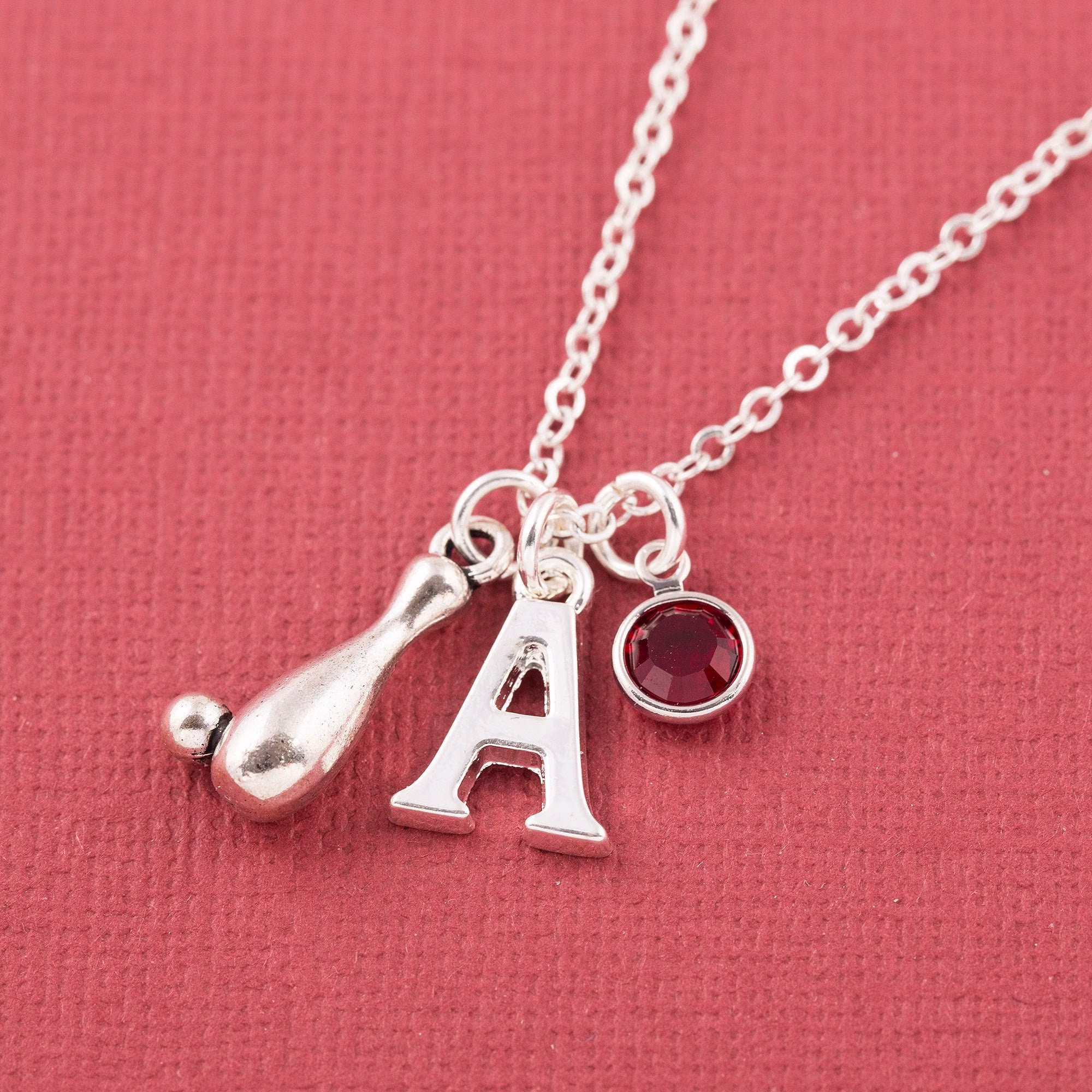 Personalised Ten Pin Bowling Necklace, Initial Birthstone Sports Fan, Gift For Daughter, Best Friend Gift, Gifts