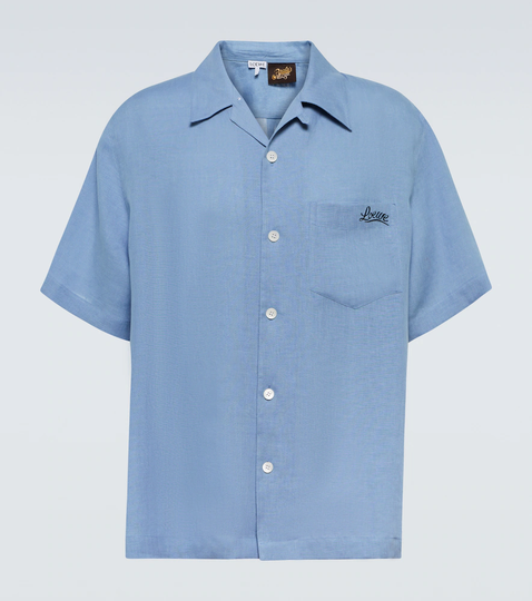 Paula's Ibiza linen bowling shirt