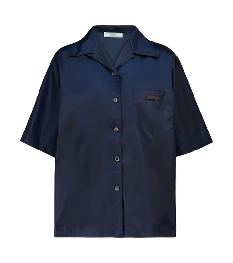 Re-Nylon gabardine shirt