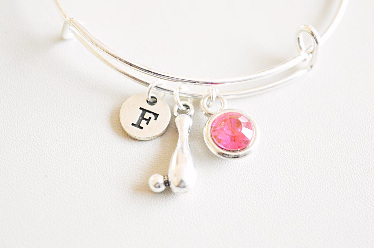 Bowling Bracelet, Jewelry, Gift, Pin, Player Gift, Pin Charm, Ball, Friends Sports