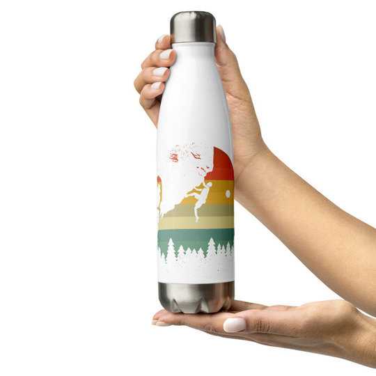 Vintage Rock Climbing Stainless Steel Water Bottle, Mountains Camping 17 Oz Water Bottle, Vacuum Bottle