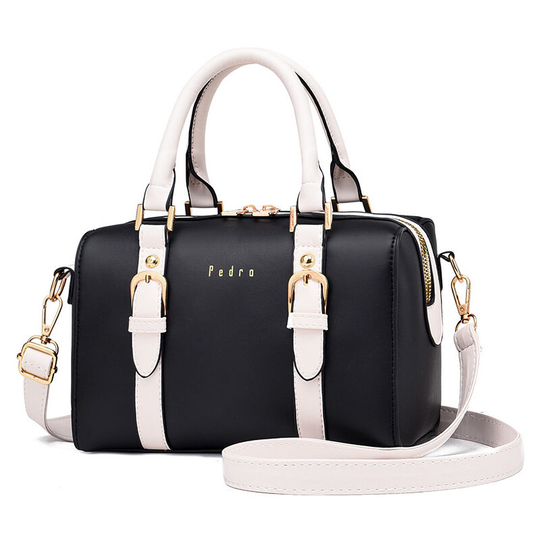 FVO - Women's Handbag, Medium - Women's Bowling Bag, Women's Shoulder Bag, Rigid, Black