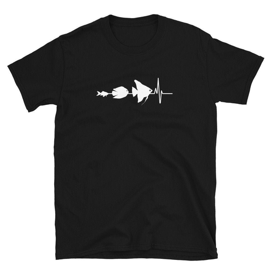 Funny Aquarium T-Shirt - For Fish Keepers & Aquarist Graphic Tee Heartbeat Tropical