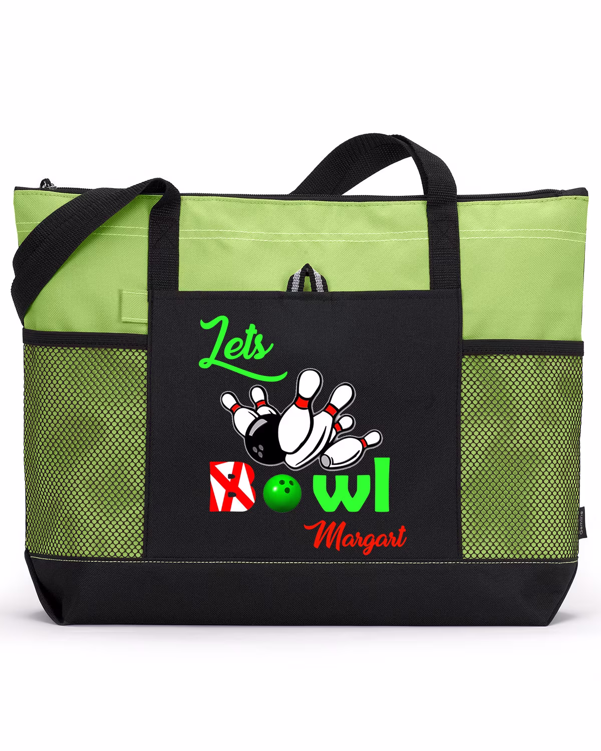 Personalized Lets Bowl Tote Bag, Available in 7 Colors