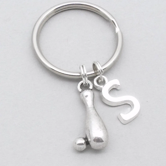 Ten Pin Bowling Keyring | Ten Keychain Personalised Gift Sports Monogram Initial