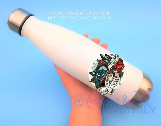 Personalised Water Bottle, Sewing Gift, Funny Name, Drinks Bowling Pin Flask, Present