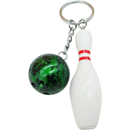 Fashion Bowling Ball Pendant Keychain Bag Car Hanging Ornament Key Ring Holder Gifts for Boy Friend Green