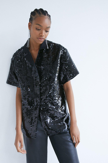 Sequin Bowler Shirt