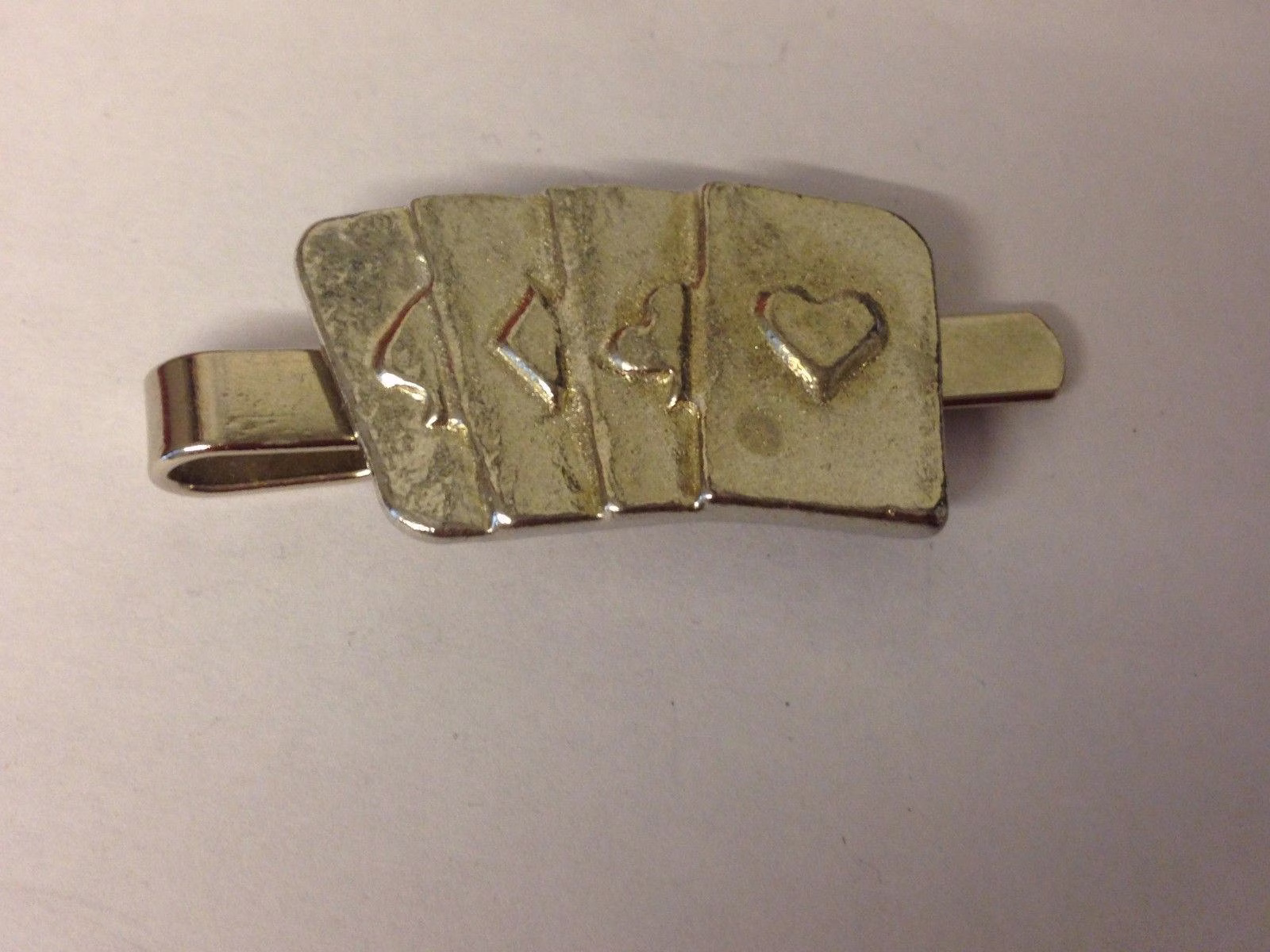 Suit Of Playing Cards Tg353 Fine English Modern Pewter On A Tie Clip | Slide Made From