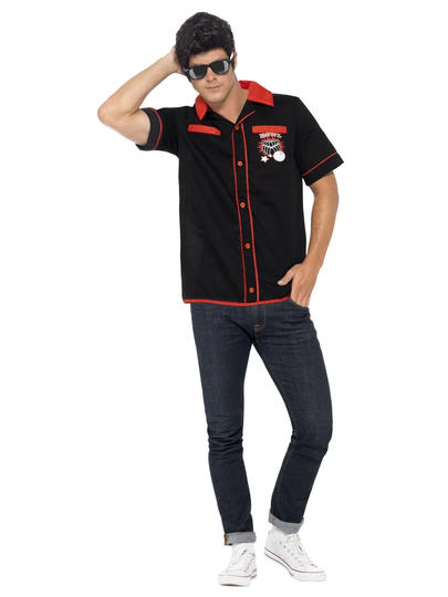 Smiffys 50s Bowling Shirt - Fancy Dress, Large (Chest 42-44)