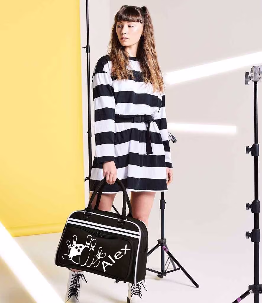 Personalised Bowling Bag, Retro Style Bag, Bowling Bag, Personalise Bag For