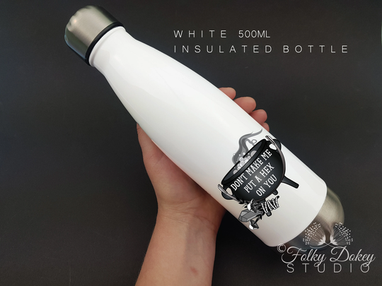 Funny Hex Gift, Drinks Bottle, Water Metal On You, Witchy Witch Themed Christmas Birthday Gift