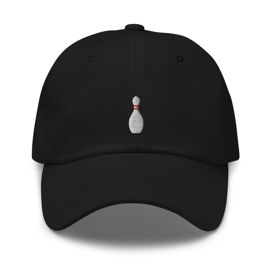 Bowling Pin Embroidered Unisex Dad Hat, Handmade, Adjustable Baseball Cap Gift