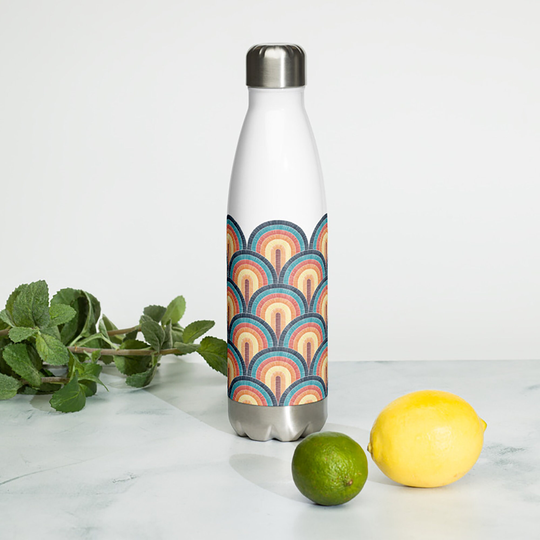 Rainbow Embroidery Pattern Stainless Steel Water Bottle - 17Oz