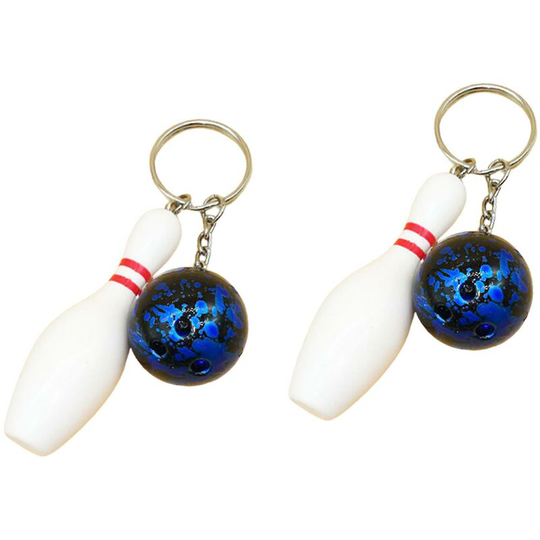 Sun Flowergb - Blue 2pcs Mini Simulation Bowling Car Keychain Accessories
