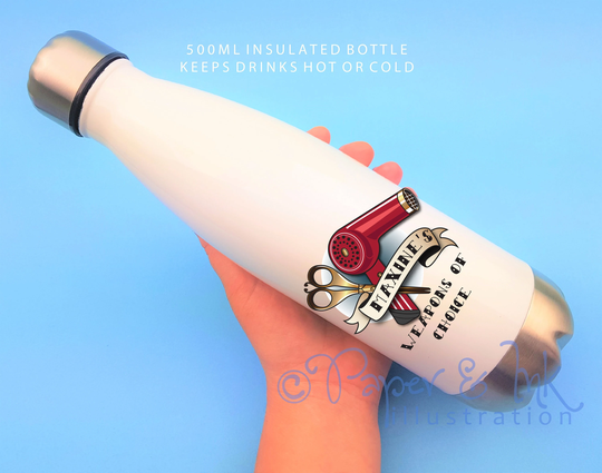 Personalised Water Bottle, Hairdresser Gift, Work Colleague Hair Stylist, Drinks Bottle With Make, Salon Gift
