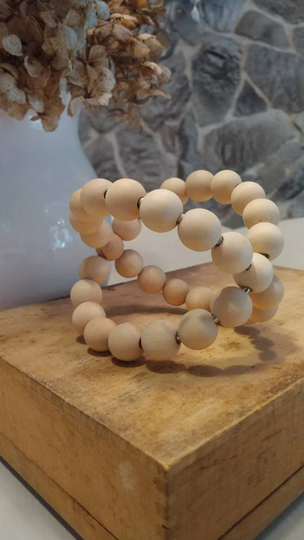 Sphere, Wood Sphere, Wood Beads, Wood Bead Decor, Garland, Farmhouse Decor, Country Decor, Table Decor, Vignette Decor
