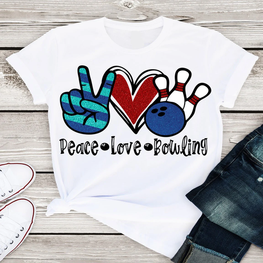 Peace Love Bowling/Shirt Gift Funny Softstyle