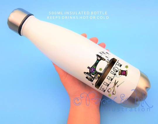 Personalised Water Bottle, Seamstress Gift, Dress Maker Name, Drinks Textiles Student, Fashion Student