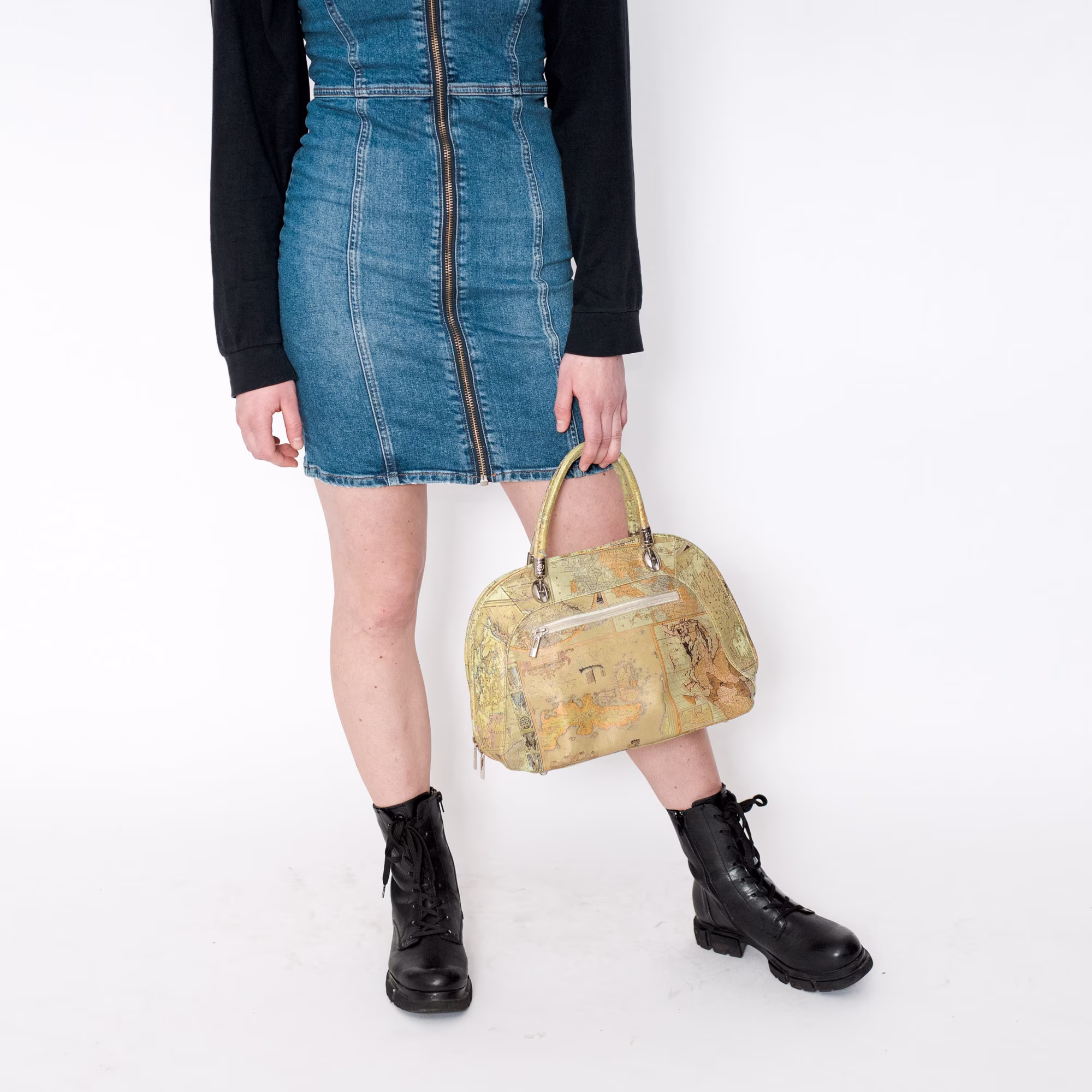 Vintage Handbag Shoulderbag, 90S, Y2K, 00S, Vintage 90S Classic Bowling Bag in Light Green