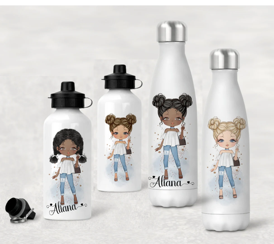 Personalised Girls School Water Bottle, Back To Bottle, Teenager Chili Secondary Bottle