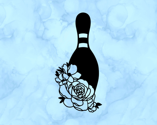 Floral Bowling Pin Decal