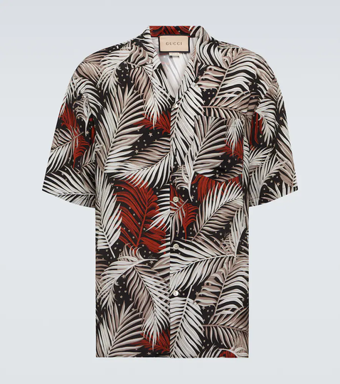 Forest printed bowling shirt