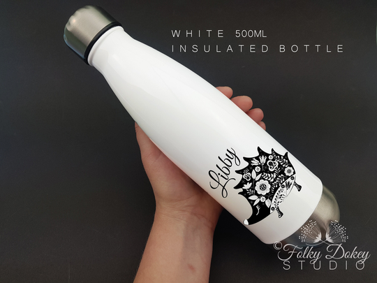 Personalised Water Bottle, Cute Hedgehog Gift, Present, Christmas School Bottle With Name, Back To