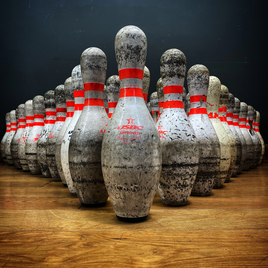 Vintage Hardwood Bowling Pin/Usbc Plastic Coated Pins