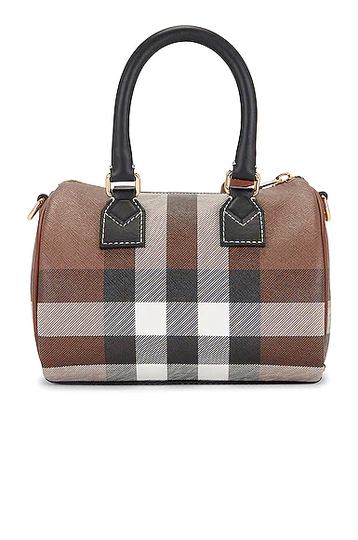 Burberry Small Check Bowling Bag in Dark Birch Brown Check - Brown. Size all.