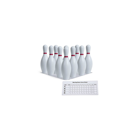 Champion Sports Plastic Bowling Pins: Set for Training & Kids Games , Red/White