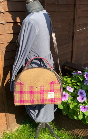 Harris Tweed Bowler Bag , Harris Bag, Gift For Her , Ready To Ship , Wool Anniversary Gift, Gift Mum