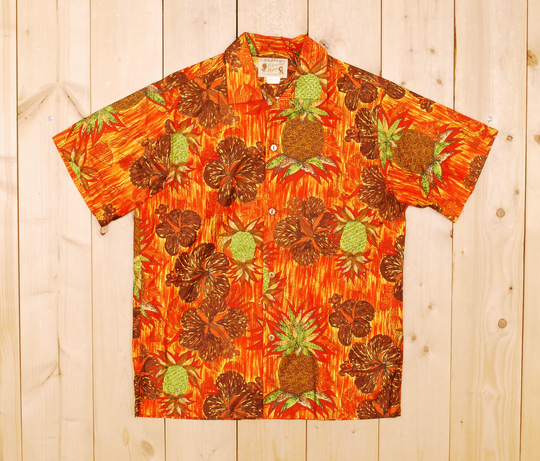 Vintage 1960's/70's Polynesian Bazaar Hawaiian Shirt/Cowpunk Rockabilly Retro Collectable Rare