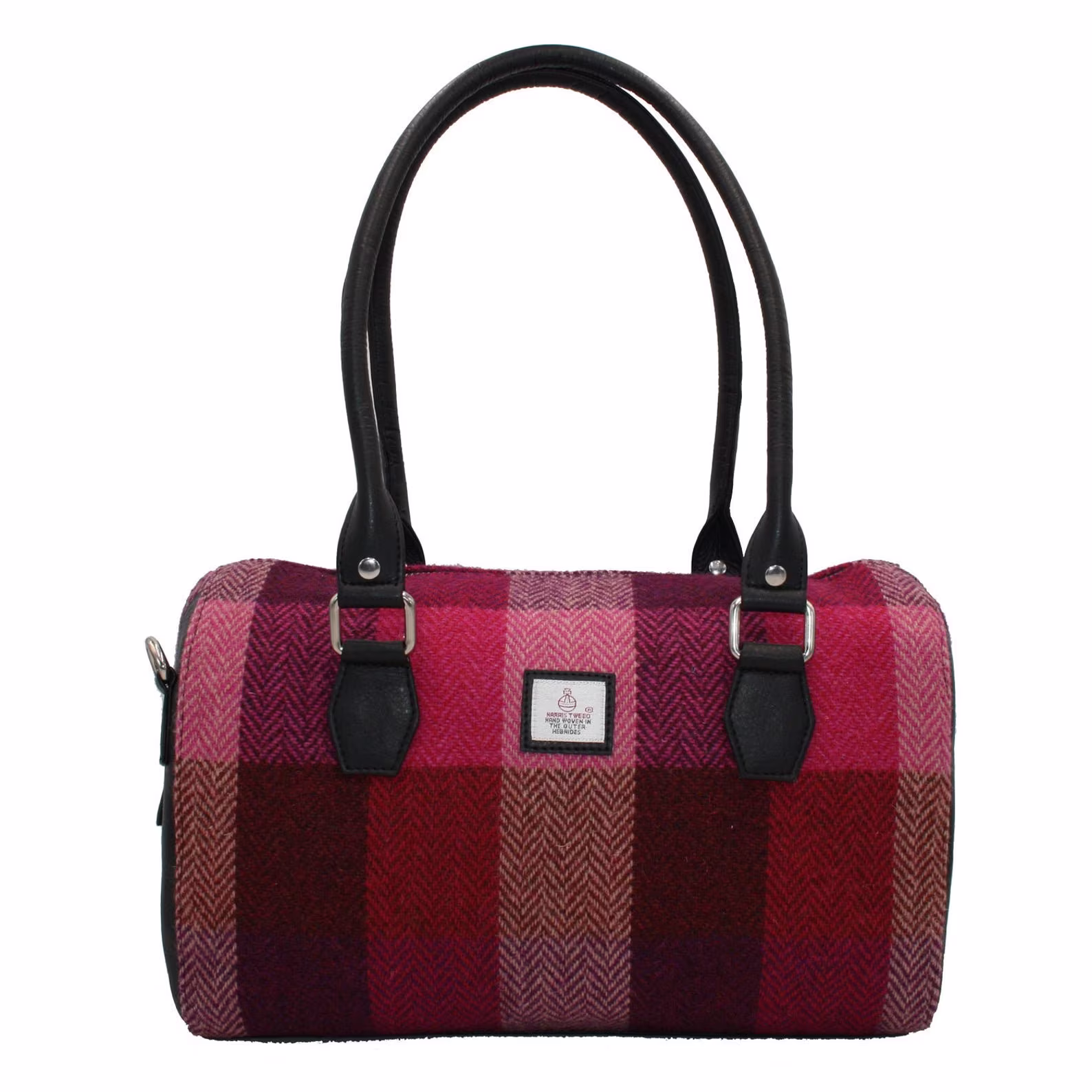 Ladies Authentic Harris Tweed Pink Square Check Bowling Bag