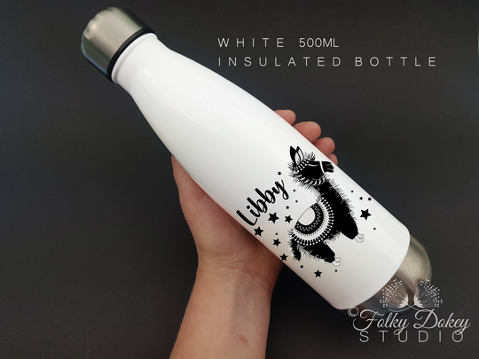 Personalised Water Bottle, Llama Print, Drink Bpa Free, Name Gift, Back To School, Bottle For School