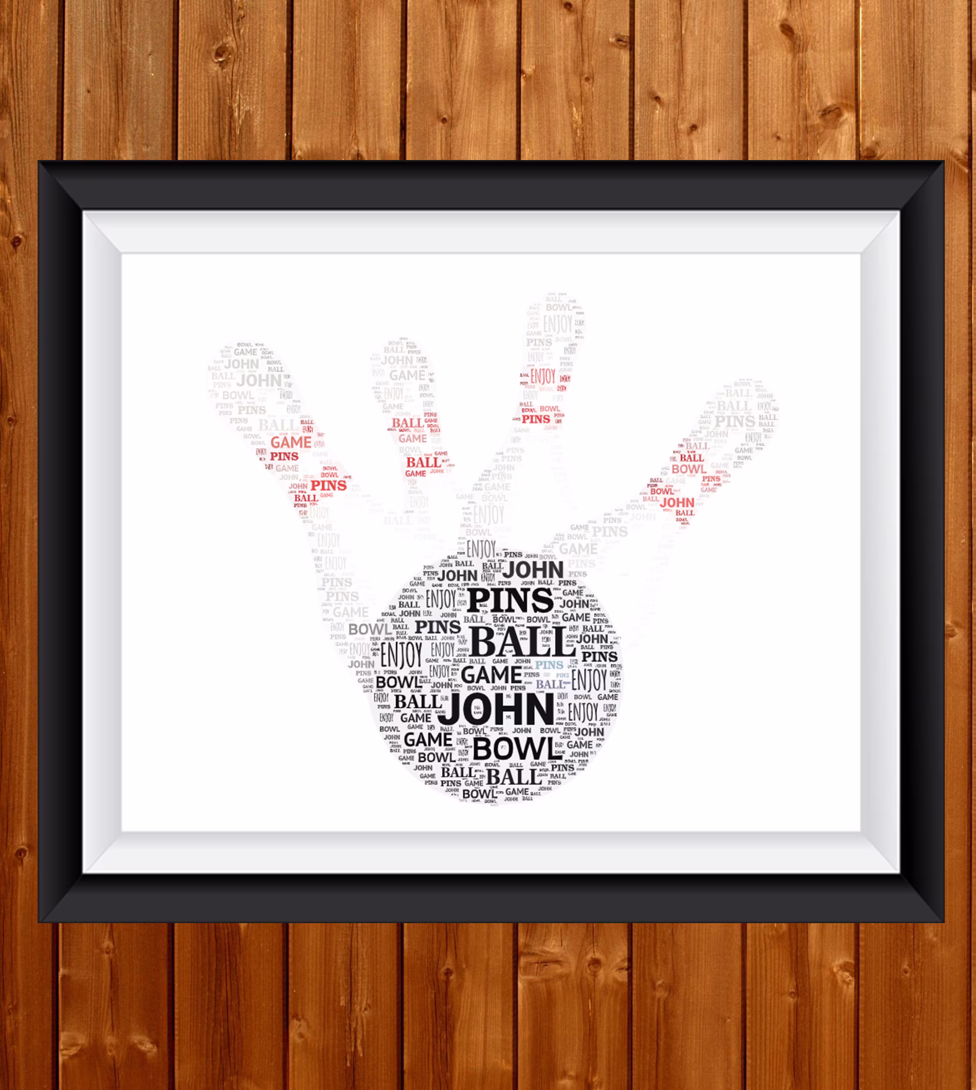 Personalised Printable Word Art Gift Bowling Gifts Sports Wall Prints Digital Download Skittles Ball 34