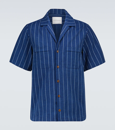 Pinstriped bowling shirt