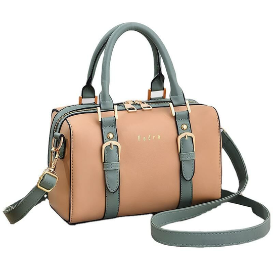 FVO - Women's Handbag, Medium - Women's Bowling Bag, Women's Shoulder Bag, Rigid, Khaki