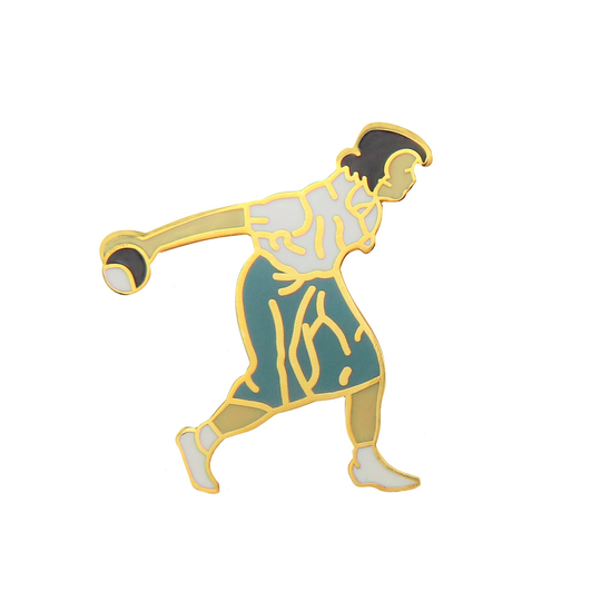 Lawn Bowls Woman Pin Badge