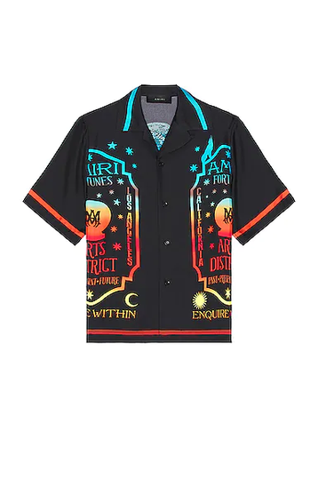 Amiri Fortune Bowling Shirt in Black - Black. Size S (also in M, L).