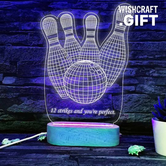 Personalized Bowling Gift, Gift For Bowler, Led Lamp, League, Fan Coach Pin Ball