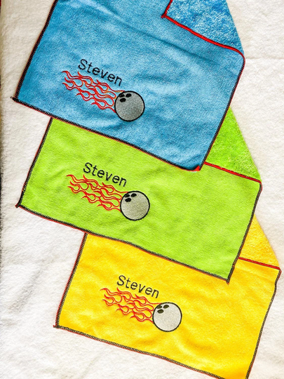 Microfiber Personalized Customized Bowling Towels Embroider Names Sayings 14x16
