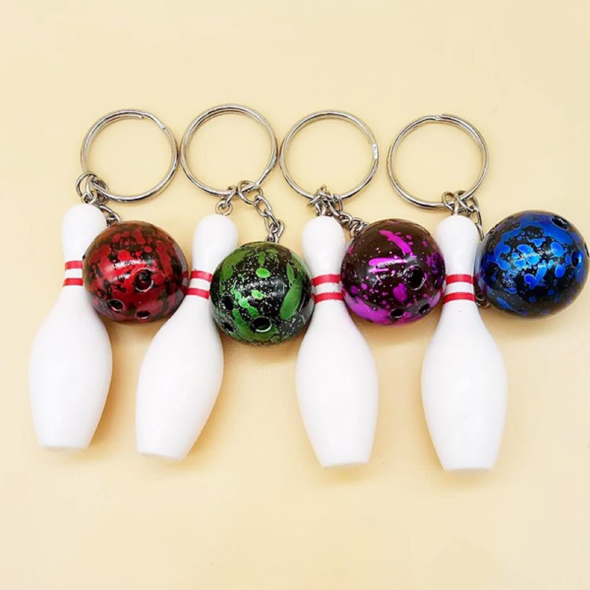 Bowling Keychain | Pin & Ball Keyring Bag Charm Banquet Gift