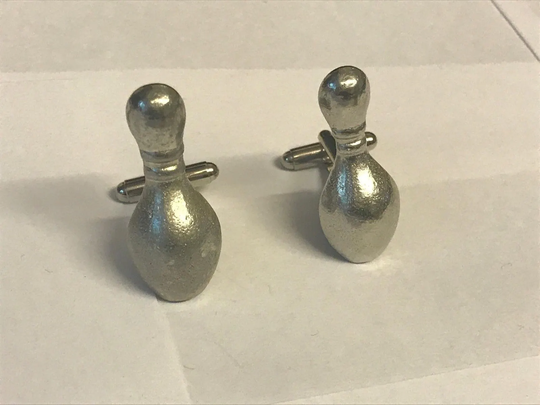 Ten Pin Bowling Tg248 Pair Of Cufflinks Made From Fine English Modern Pewter