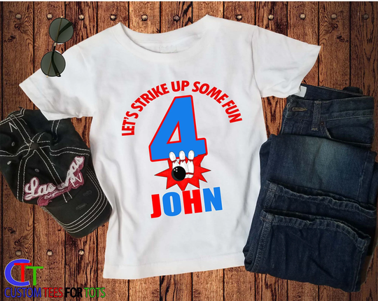 Bowling Birthday Shirt - Boys Kids Personalized Shirt Future Bowler Party
