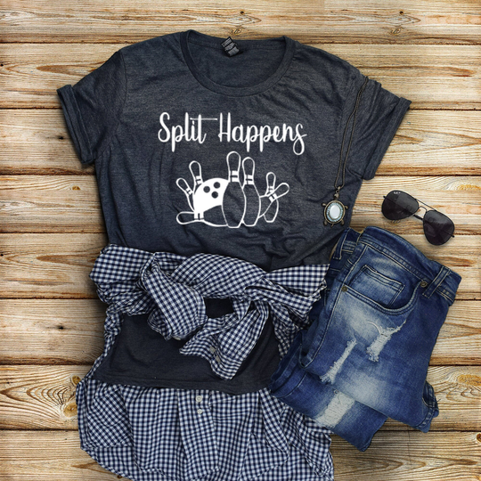 Split Happens/Womens Shirt Bowling Mom Gifts Tee