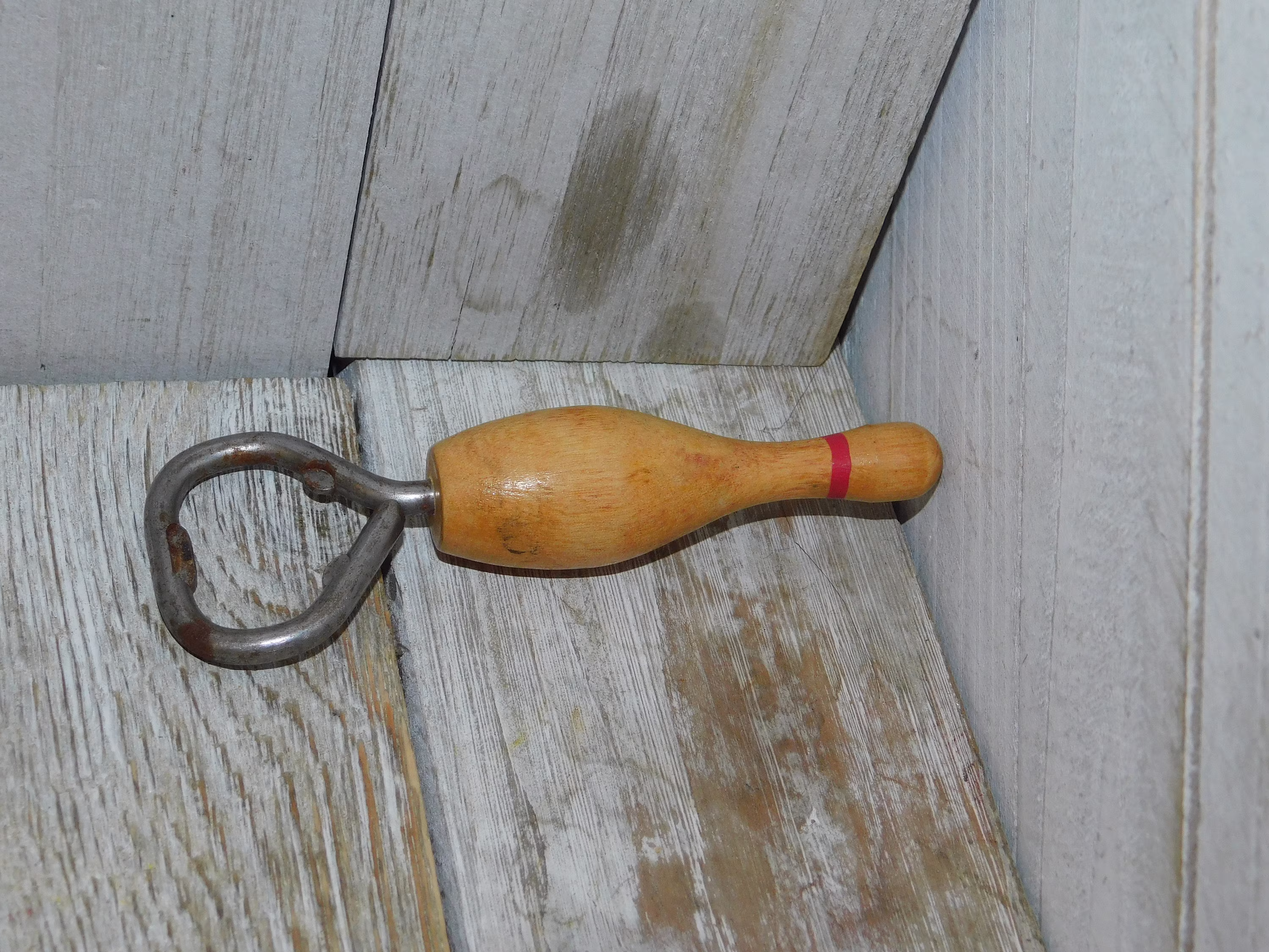 Vintage Bowling Pin Can Opener, Taper, Beer Bottle Opener, Gift, Prop, Barware, Daysgonebytreasures Dc
