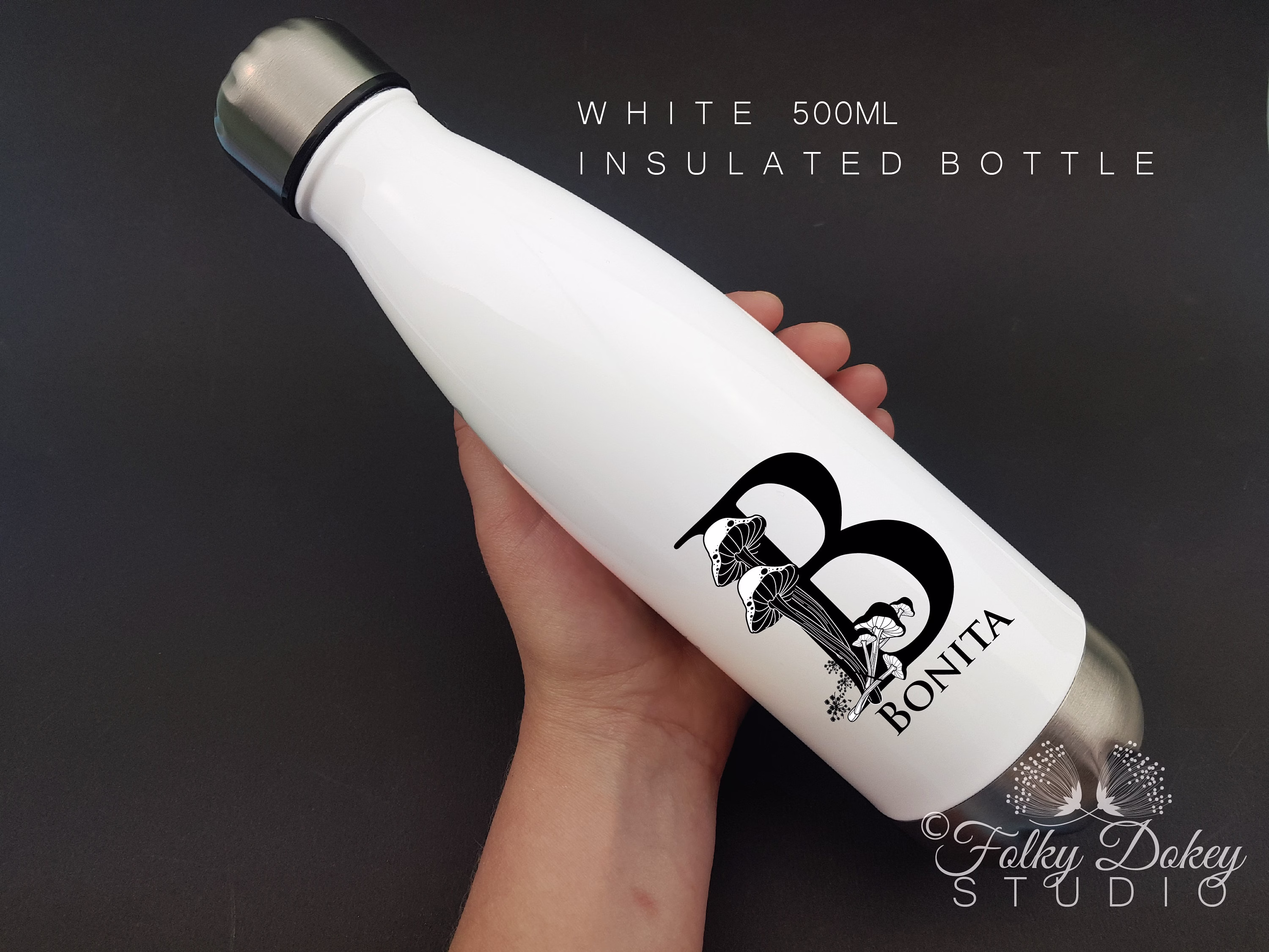 Personalised Bottle, Bottle With Name, Initial Bpa Free Drinks Botanical Witch Gift, Herbs