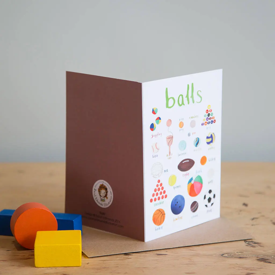 Balls A6 Card - Games Cheeky Funny Pun Sport Birthday Blank Inside Gc08