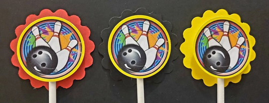 Bowling Theme Cupcake Toppers Set Of 24